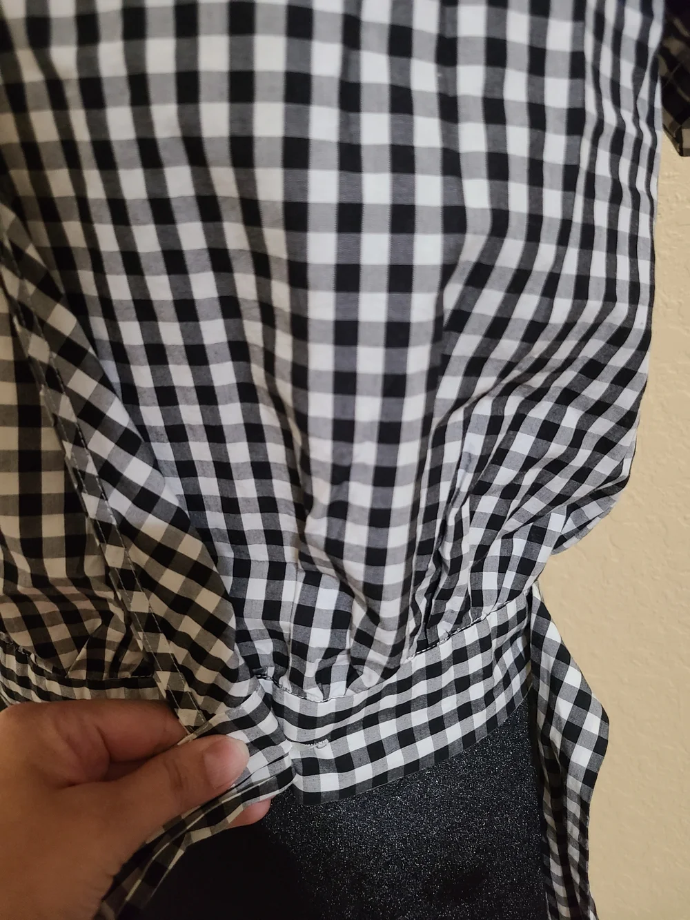 Madewell Black & White Gingham Wrap-Style Women’s Top Xxs